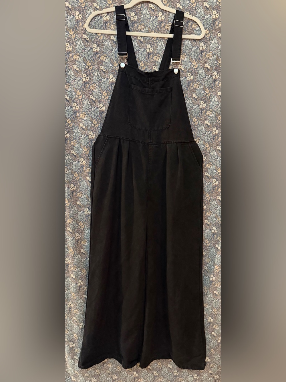 Black Wide-Leg Overalls Jumpsuit